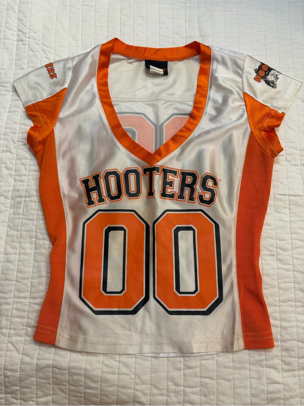 Vintage Hooters Girl Uniform Football Jersey Crop Top Women's XXS "00"